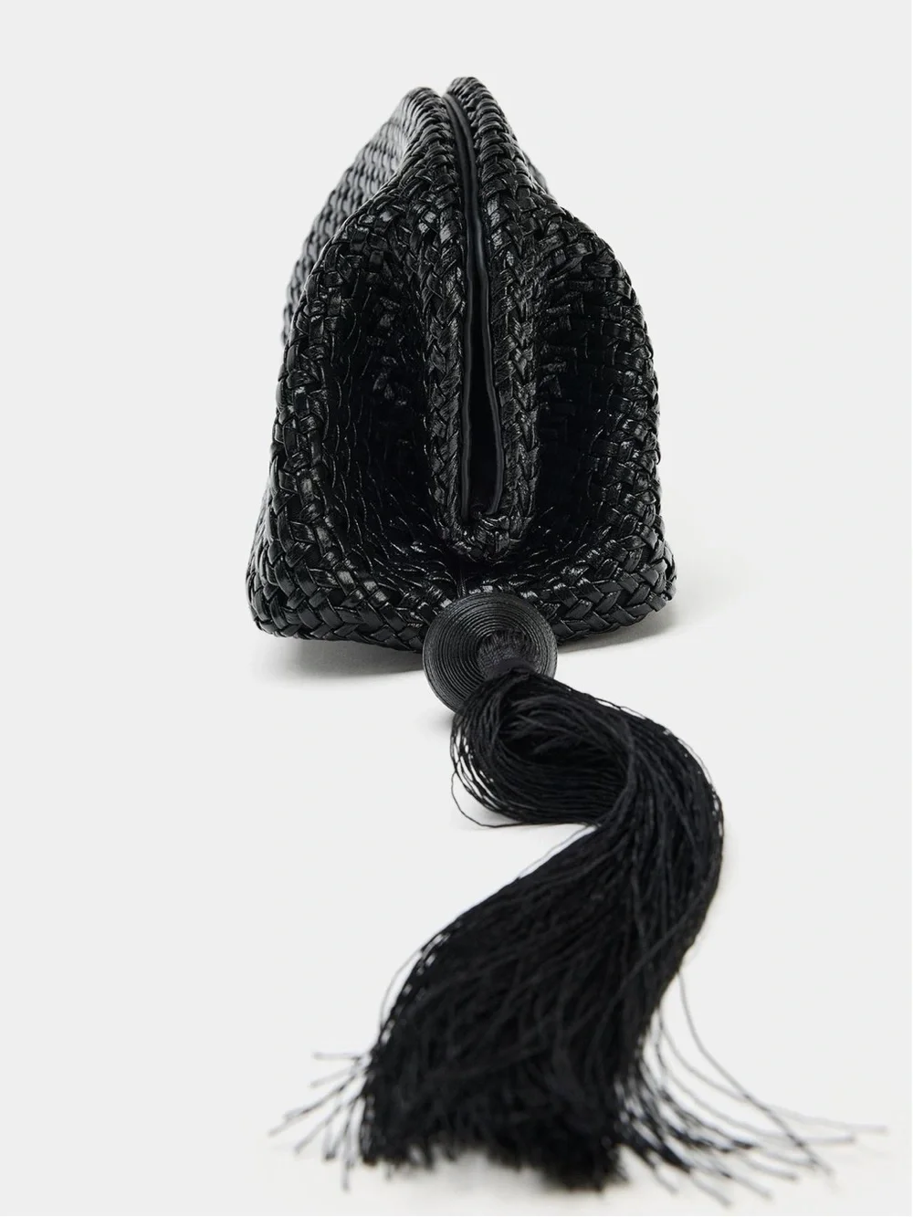 Zara Woven Clutch with Tassel